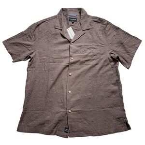 Lucky‎ Brand Shirt Men's Medium Short Sleeve Button Up Brown New With Tags